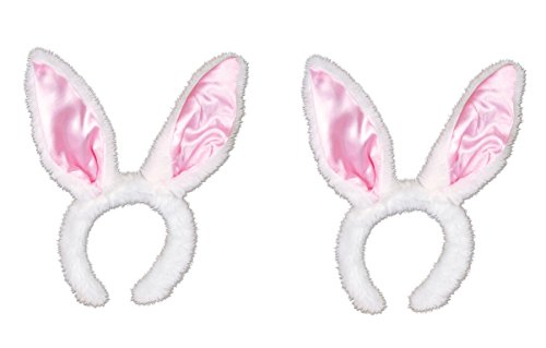 Beistle S40761AZ2, 2 Piece Plush Satin Bunny Ears, One Size Fits Most