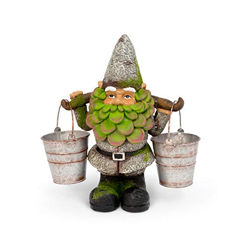 Gerson 14" H Resin Gnome Holding Two Buckets