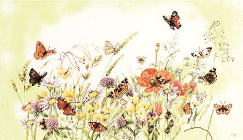 Vervaco Lanarte Counted Cross Stitch Kit: Flowers (Evenweave)
