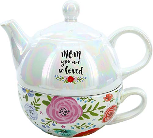 Pavilion -Mom You Are So Loved - Floral And Iridescent Tea For One Set