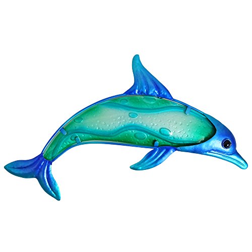 Comfy Hour Under The Sea Collection 7" Blue Metal Art Dolphin Wall Decor