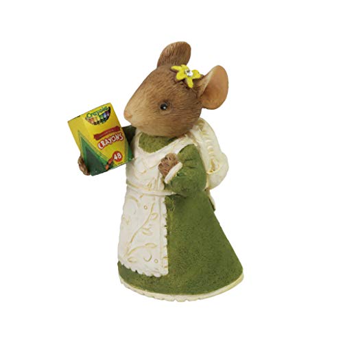 Enesco Tails with Heart Crayola School Supplies Mouse Figurine, 2.09 Inch, Multicolor