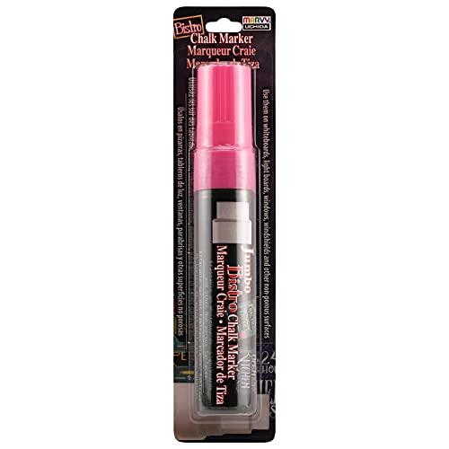 Uchida 481-C-F9 Marvy Jumbo Broad Point Tip Bistro Chalk Marker, Fluorescent Pink