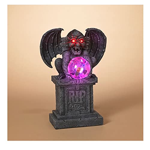 Gerson 2598310 Battery Operated Resin Gargoyle Figurine, 7-inch Height