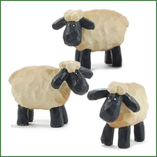 3/set, 1" Mini Resin Sheep