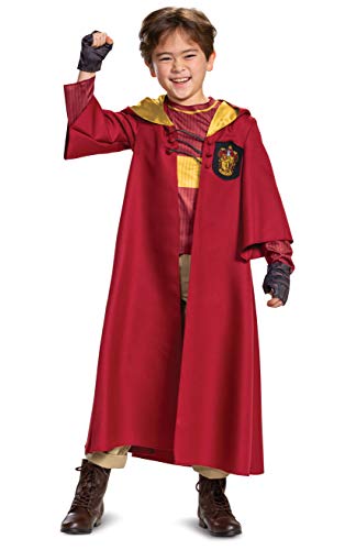 Disguise Harry Potter Quidditch Gryffindor Deluxe Childrens Costume, Red & Gold, Large (10-12)