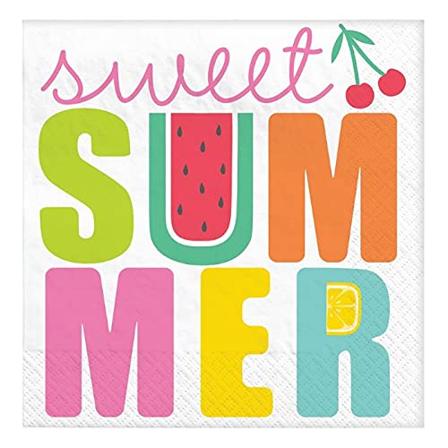 Amscan Tutti Frutti Paper Table Napkins - 6 1/2" x 6 1/2" | Pack of 16