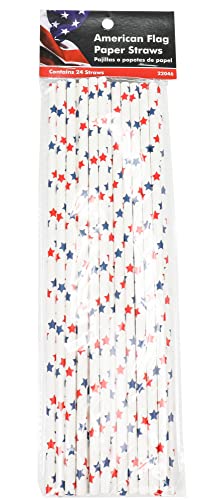 Chef Craft Patriotic Paper Straws