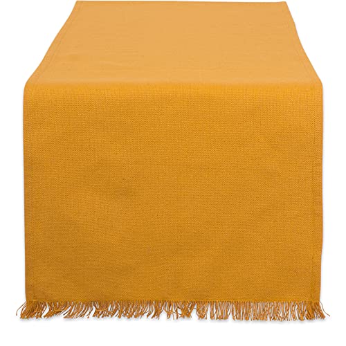 DII Design Everyday Collection, Fringed Solid Tabletop, Table Runner, 14x108, Pumpkin Spice