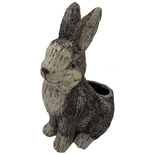 Esschert Design ZYCT259 Faux Wood Bunny Planter, MGO