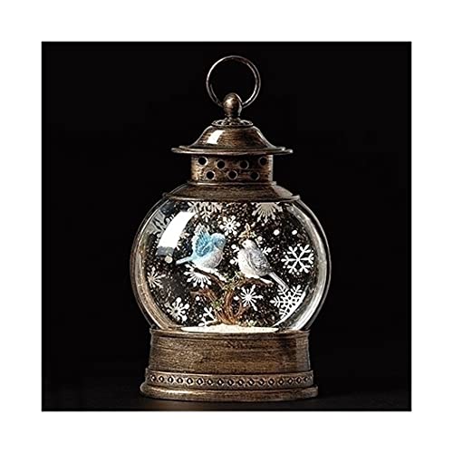 Roman 134909 LED Swirl Bluebird with Holly Lantern Figurine, 10-inch Height