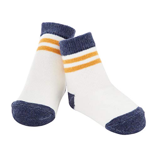 Mud Pie Baby Boys' SOCKS, 0-12 Months, Mustart Stripe