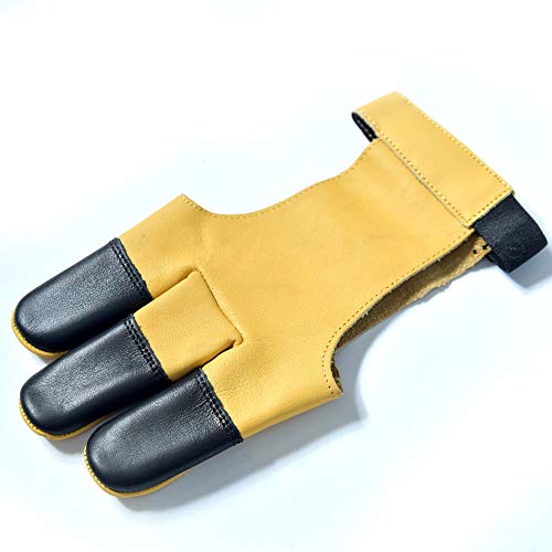 Universe Archery Leather Archery Glove | Handmade Shooting Hunting Three Finger Gloves | Recurve Bow Archery Cow Hide Leather Gloves | Excellent Fitting