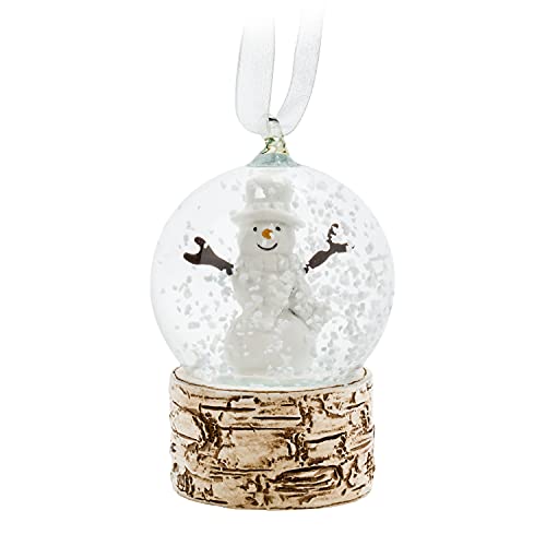 Abbott Collection  27-SHAKE-3031-ORN Small Snowman Snow Globe Ornament, White