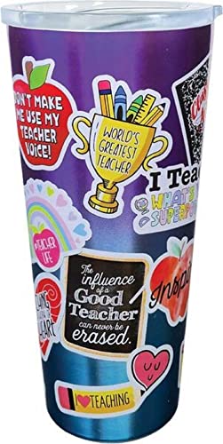 Spoontiques Teacher Sticker Art Travel Mug, Stainless, Female, Teacher&