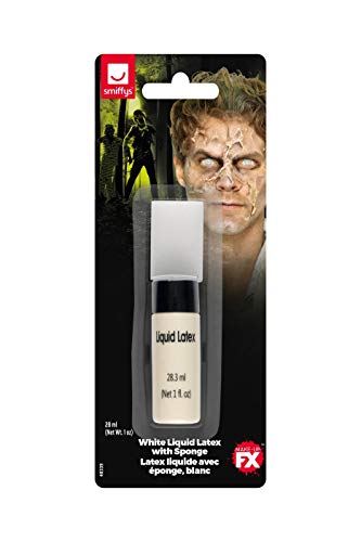 Smiffys Liquid Latex with Sponge White 28ml/1 oz, Zombie Facepaint/Makeup 