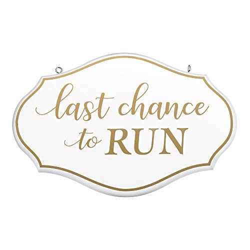 Blue Sky Clayworks Lillian Rose Flower Girl Ring Bearer to Run Sign, 0.75"x11.75"x7.75", White