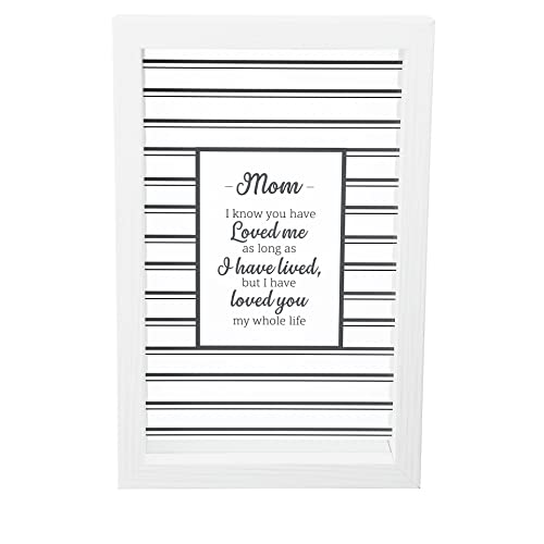 Pavilion Gift Company Pavilion-Mom-8.5" Framed Glass Plaque, 5.5 x 8.5, White