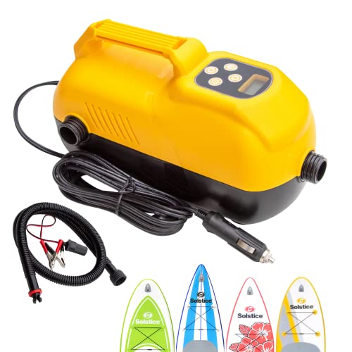 Solstice by SWIMLINE 2-Stage LED Display Automatic Pump |for Paddleboards Kayaks Boats HR Valves | High Volume and High Pressure Settings| DC Accessory Outlet | Up to 20 PSI