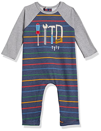 Mud Pie Baby Boys' Tools One Piece Outfit, Blue, 0-3 Months