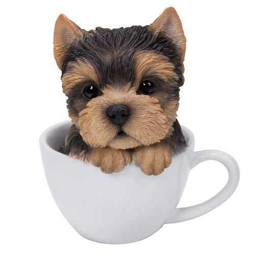 Pacific Trading Giftware Adorable Teacup Pet Pals Puppy Collectible Figurine 5.75 Inches (Yorkie)