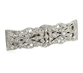 1928 Jewelry Women's "Essentials" Opulent Multi Crystal Clear Bar Barrette
