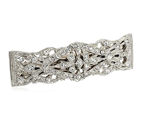 1928 Jewelry Women's "Essentials" Opulent Multi Crystal Clear Bar Barrette