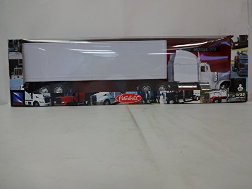 New Ray Toys Peterbilt 379 With Dry Van - All-White Toy Truck