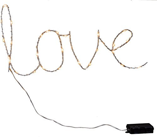Transpac Metal Light Up ‚ÄúLove‚Äù Wall D√©cor