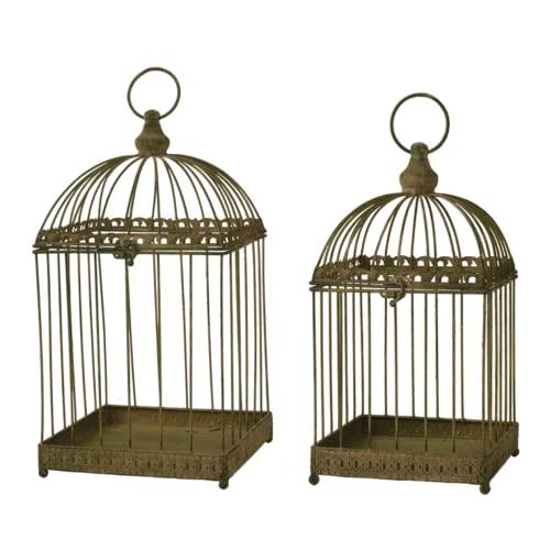 Esschert Design AM117 Aged Metal Bird Cage, Set of 2