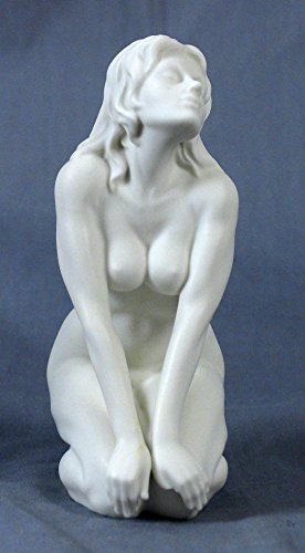 Unicorn Studio 5.5" White Porcelain Kneeling Female with Head Back Figurine, Matt