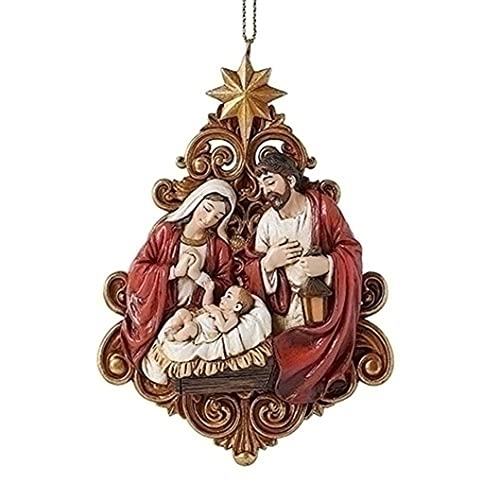 Roman 633373 Holy Family Ornament with Gold Tree Filigree, 4.25-inch Height