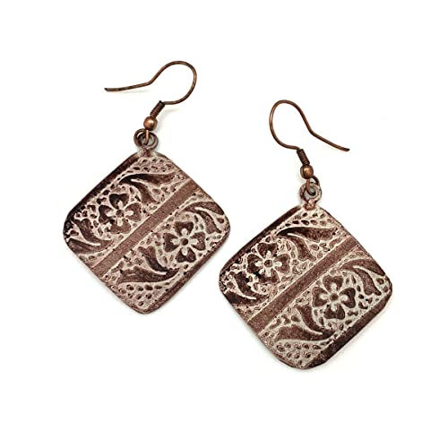 Anju Patina Earrings for Women, Copper