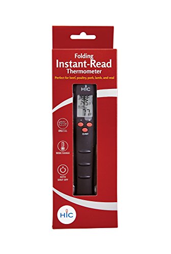 HIC Harold Import Co. HIC Folding Instant-Read Digital Meat Thermometer, 5.5-Inches