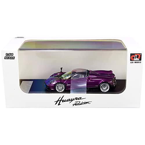 Motor City Classics Pagani Huayra Roadster Purple Metallic with Carbon Top and Carbon Accents 1/64 Diecast Model Car by LCD Models 64015 pur