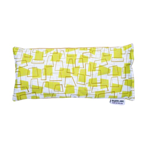 Baudelaire Eye Pillow, 8-inch Length, Mini Blocks Citron