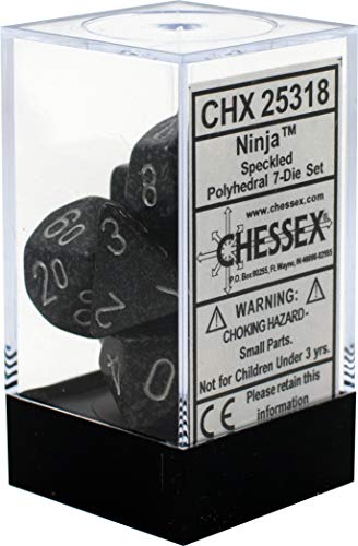 Chessex CHX25318 Dice-Speckled Ninja Set