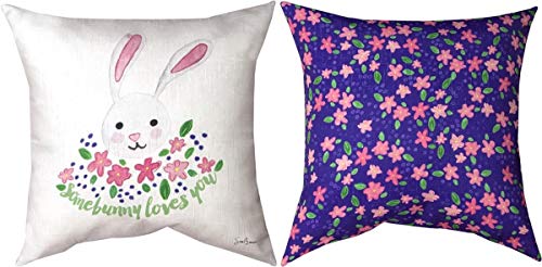 Manual SLBNDT Bunny Ditsy Pillow, 18 inches Square