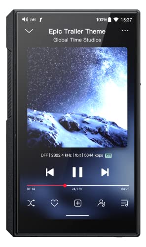 FiiO M11S Hi-Res MP3 Music Player with Dual ES9038Q2M, Android 10 Snapdragon 660, 5.0inch, Lossless DSD/MQA, 5G WiFi/Apple Music/Tidal/Amazon Music 4.4mm 2.5mm/3.5mm/4.4mm Black