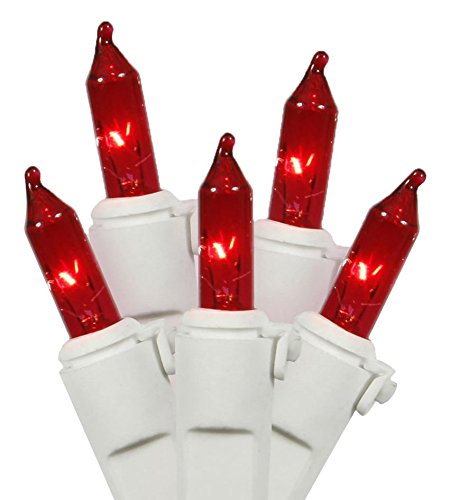 Vickerman Mini Light Set Features 100 Bulbs Lights on White Wire and 4" Bulb Spacing for Indoor/Outdoor Use, 33&