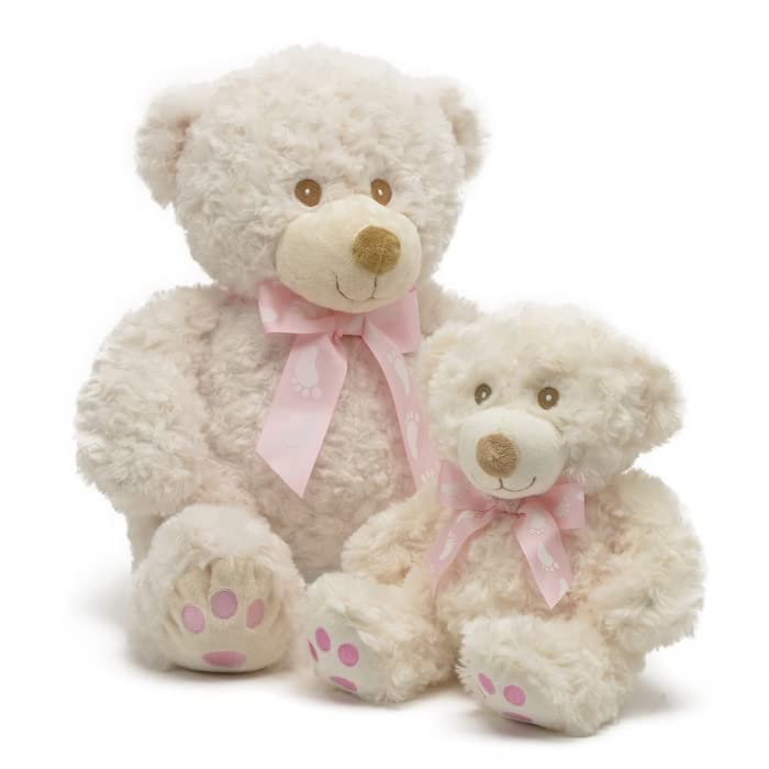 Unipak Stuffed Bailey Bear 12 Inch Cream and Pink Plush Teddy Bear