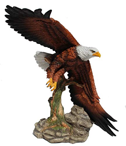 Unicorn Studio Official Bird of the USA Majestic Flying Bald Eagle 15 3/8 Inch Stone Resin Statue