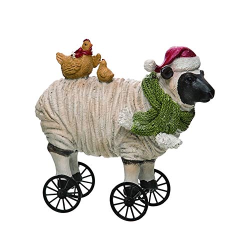 Transpac M2714 Farm Animals, Christmas Figurine, 5.71-inch Length, Resin