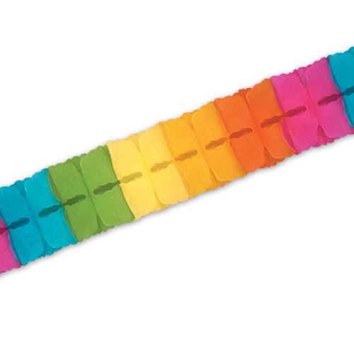 Beistle Tissue Paper Leaf Garland, 4.5" x 12', Multi Color