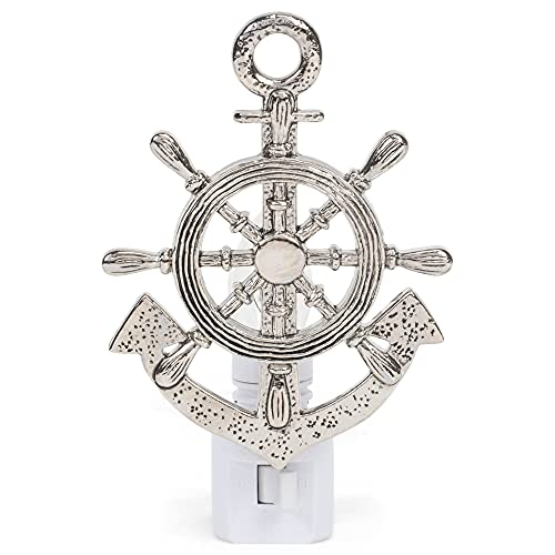 Midwest CBK Captains Ships Wheel and Anchor Electric 7 Watt Night Light Replaceable Bulb