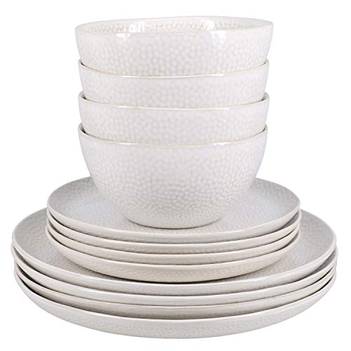 BIA Cordon Bleu 12pc Serene, Cr√Å√¥¬∞me Creme Dinnerware Set, Contains 12 Pieces, Cream