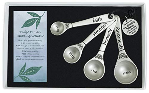 Cathedral Art Abbey Gift Amazing Woman 4 Measuring Spoons, 7" x 4.25", Multicolor
