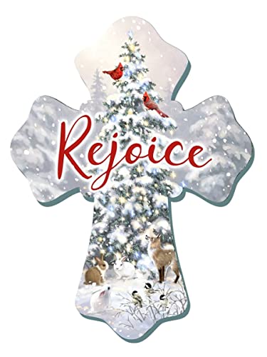 GELSINGER DBA Glow Decor Wall Cross-Rejoice w/Glitter (6" x 8")