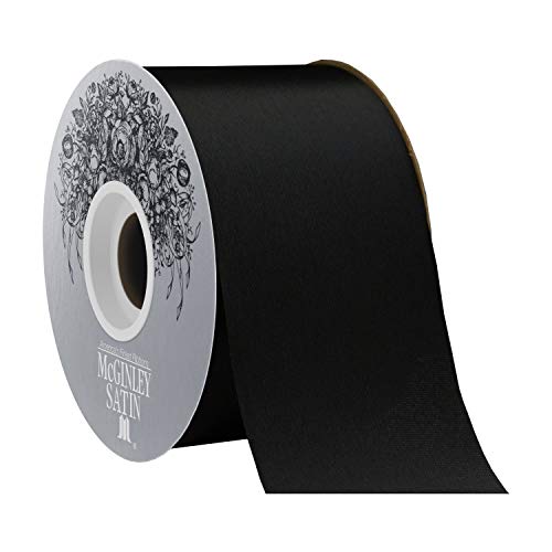 burton + BURTON McGinley Mills 2.5" W Acetate Satin Ribbon, Black, 50 Yard Spool