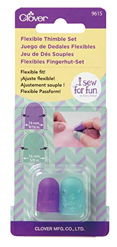 Clover 9615 I Sew for Fun Flexible Set Thimble, Purple and Blue 2